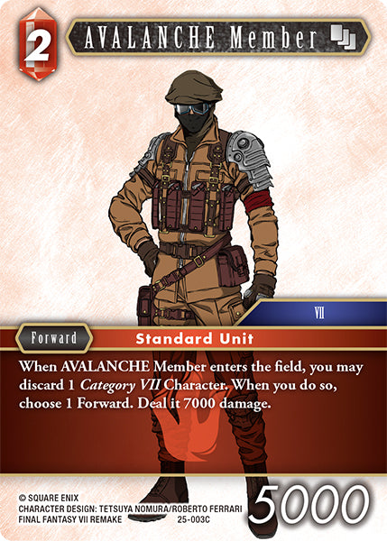 AVALANCHE Member 25-003C - Final Fantasy TCG